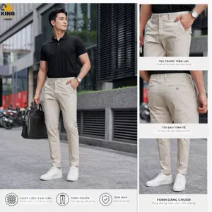 Quần Dài Nam Cao Cấp KINGFASHION Lưng Thun sidetab, Điều Chỉnh Độ Rộng Form Slim Basic - KK-QDST
