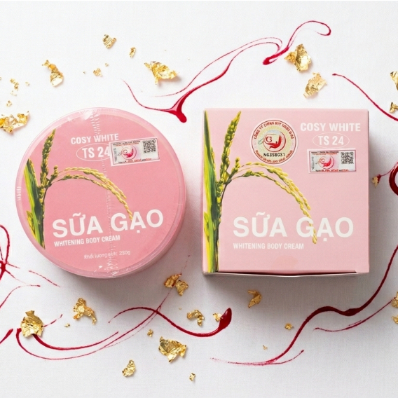 Kem Body Sữa Gạo Dưỡng Thể Trắng Da Chống Nắng, Mịn Da 250g Cosy White (Hồng)