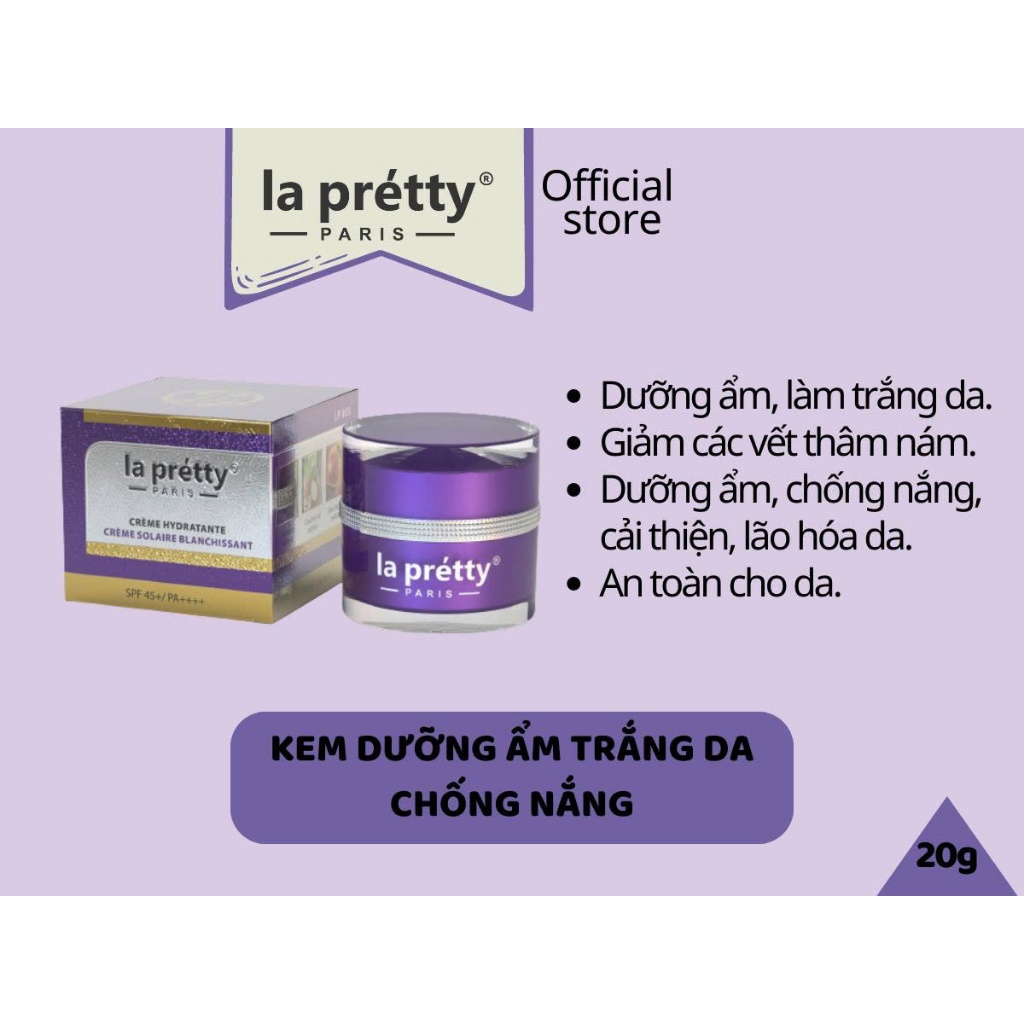 Kem dưỡng ẩm trắng da chống nắng La Pretty Kem Mặt