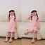 VÁY CỔ BẺ HOẠ TIẾT KẺ CHẤT POLY THÊU GẤU SZ 9- 35 KG VÁY BÉ GÁI MÙA HÈ