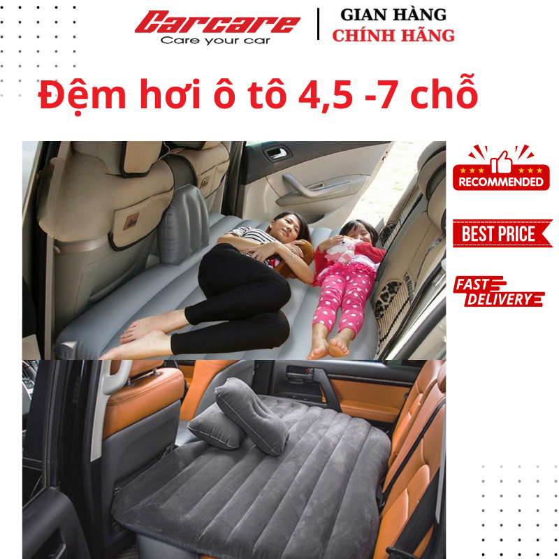 Đệm hơi ô tô loại 1 to dày -  Nệm hơi ô tô cao cấp tặng kèm bơm điện, gối, miếng vá dự phòng