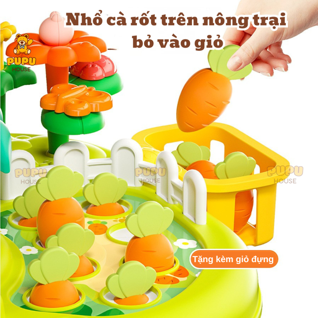 Đồ Chơi Thỏ Nông Trại Nhổ Củ Cải Cà Rốt Đập Thỏ Đa Năng Cho Bé Phát Triển Tư Duy Trí Tuệ Đồ Chơi Cho Bé - PUPU HOUSE