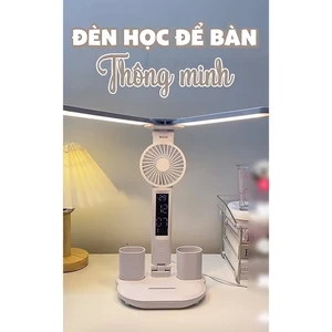 ĐÈN HỌC ĐỂ BÀN LED TÍCH ĐIỆN ĐA NĂNG – TÍCH HỢP QUẠT & ĐỒNG HỒ CẢM ỨNG