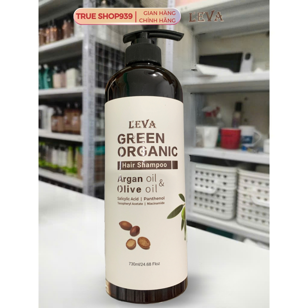 Dầu Gội Xả Leva Green Organic Argan & Olive oil Mượt Tóc Phục Hồi Hương Nước Hoa 730ml