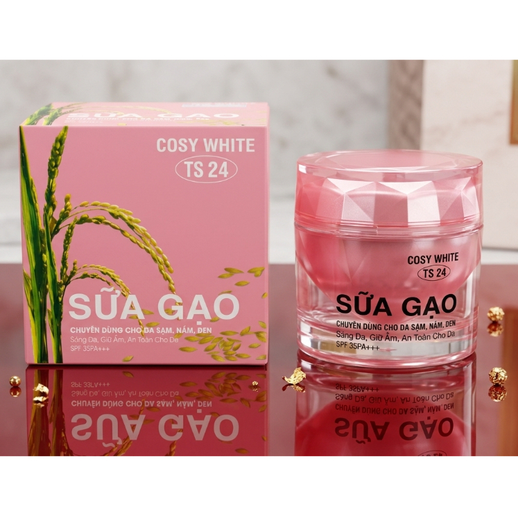Kem Cosy White Sữa Gạo (Hồng) Hỗ Trợ Mờ Đốm Nâu Tàn Nhang & Dưỡng Sáng 30g