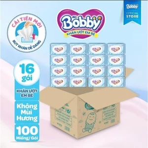 Khăn ướt Bobby Care Xanh Không Mùi 100 tờ