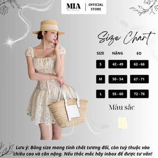 Váy ren hoa cổ vuông dáng ngắn MIA tiểu thư nhẹ nhàng nữ tính đi biển xinh hot trend V374