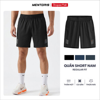 Quần Short Nam MENTORIS, Quần Đùi Vải Brick Texture Co Giãn Tốt, Form Thể Thao, Dễ Vận Động MSR2610