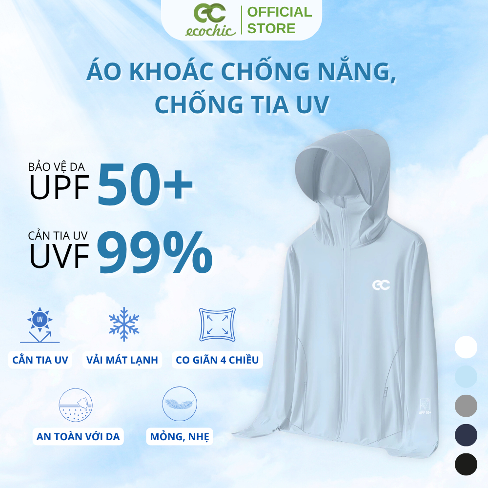 [VER 2] Áo Khoác Chống Nắng Nữ Ecochic Vải Băng Lạnh Ice Silk Cao Cấp Chống Tia UV Thoáng Khí B233