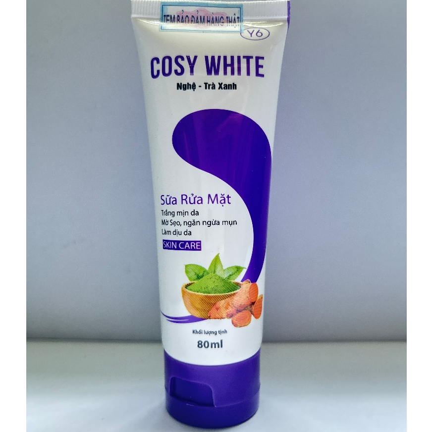 Sữa Rửa Mặt Cosy White Y6 [Nghệ & Trà Xanh] - Làm Sạch Sâu, Kiềm Dầu, Da Thông Thoáng