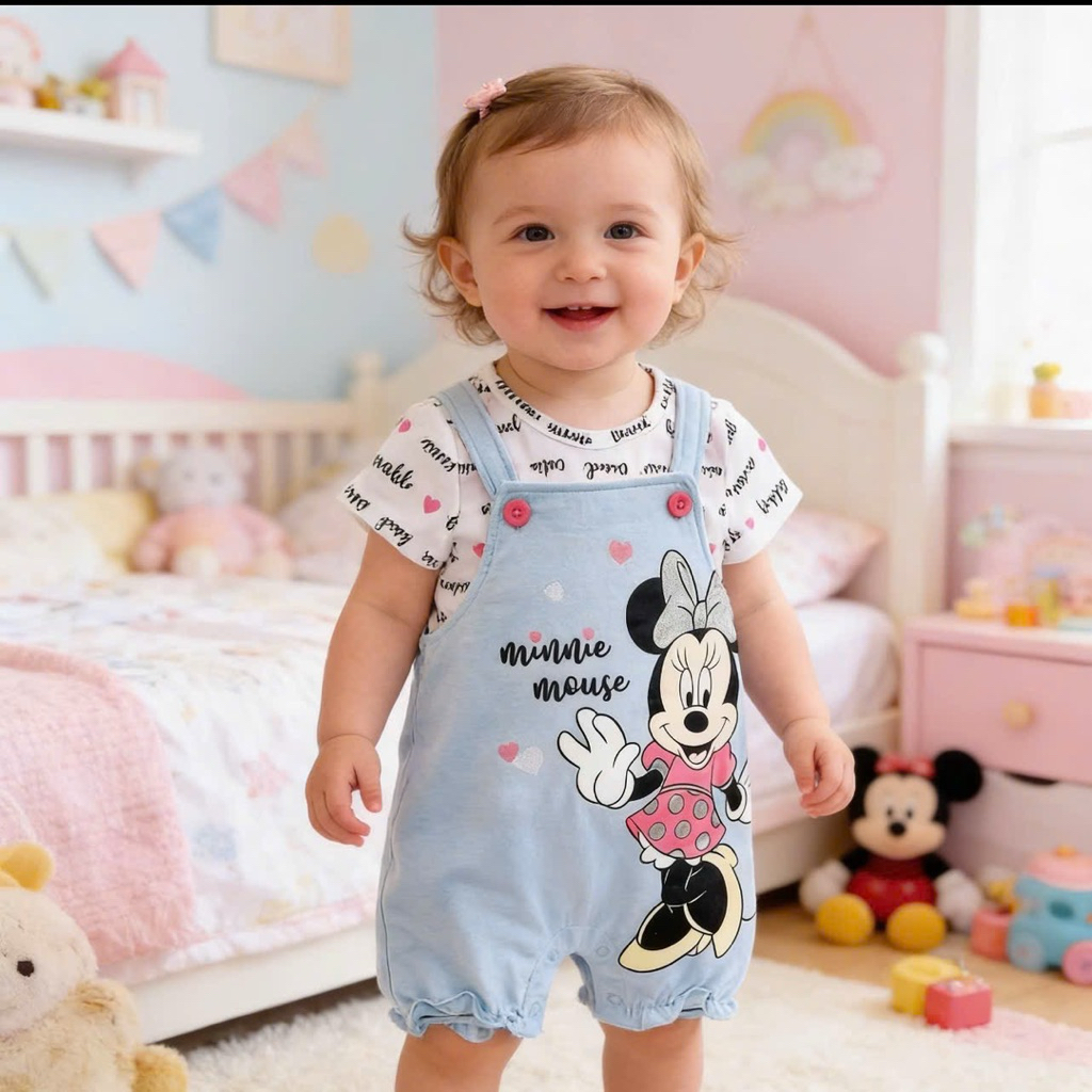 Set yếm bé gái kèm áo sơ sinh 0-24 tháng (form bé) chất cotton mềm thoáng mát F0832 0464L 0743L 0908L L043 L066