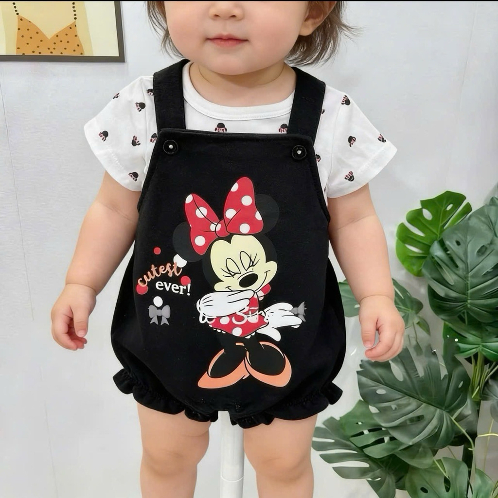 Set yếm bé gái kèm áo sơ sinh 0-24 tháng (form bé) chất cotton mềm thoáng mát F0832 0464L 0743L 0908L L043 L066
