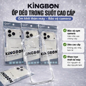 Ốp Lưng KiNGBON Silicon Dẻo Trong Suốt Có Bảo Vệ Camera cho iPhone 11 đến 17 Pro Max