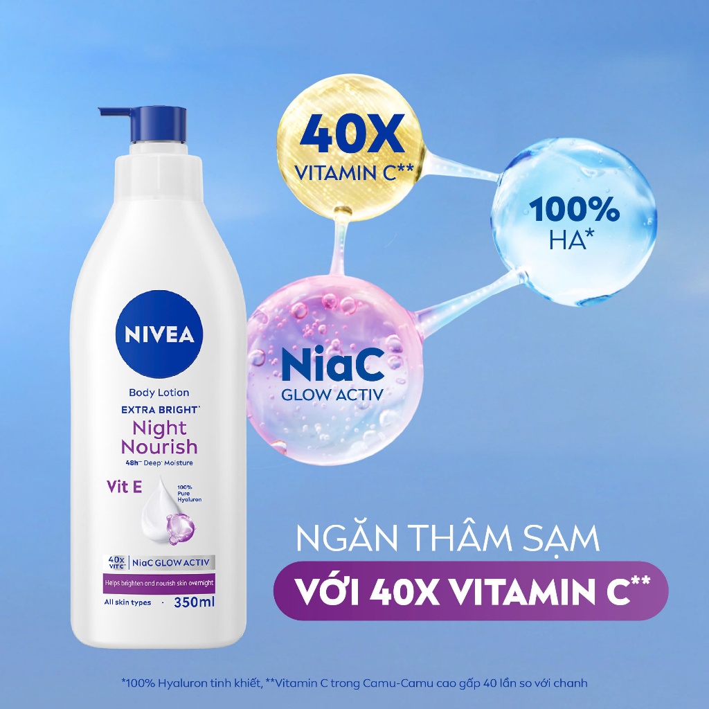 Sữa Dưỡng Thể NIVEA Dưỡng Sáng Mịn Da Ban Đêm (350 ml) - 98412