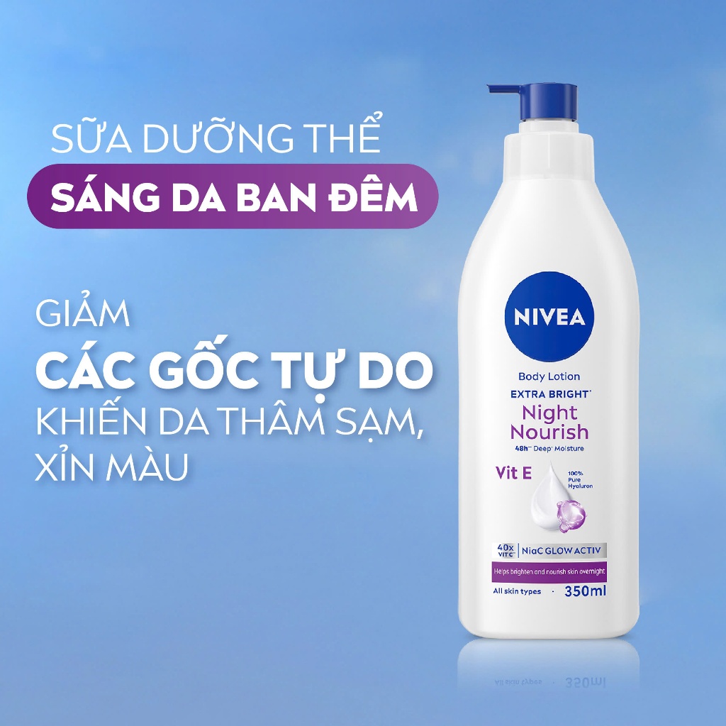 Sữa Dưỡng Thể NIVEA Dưỡng Sáng Mịn Da Ban Đêm (350 ml) - 98412