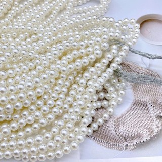 Hạt Ngọc Trai, Dây Ngọc Trai Nhựa Nhân Tạo Tròn Loại Tốt Dài 2-5m Màu Trắng Dùng Trang Trí Decor Handmade