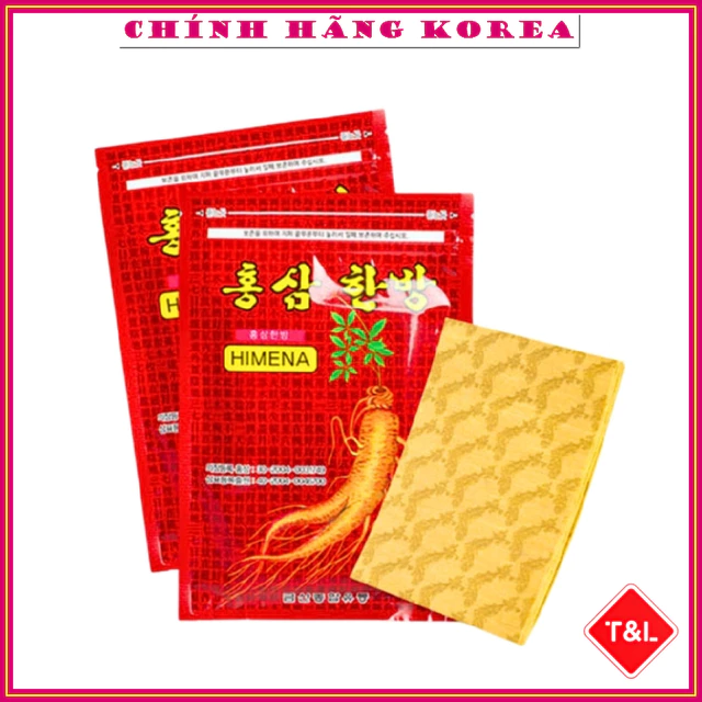 [Combo 5 gói] Cao dán hồng sâm Himena hàn quốc chính hãng, gói đỏ 20 miếng - Hỗ trợ giảm đau lưng, đau vai gáy, căng cơ