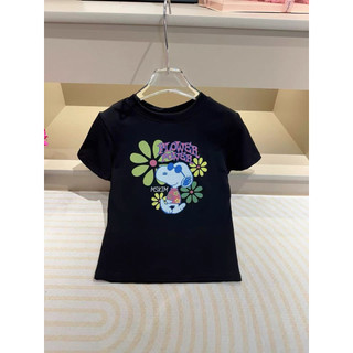 Áo phông cotton cổ tròn cộc tay hình Flower power form babytee #21167