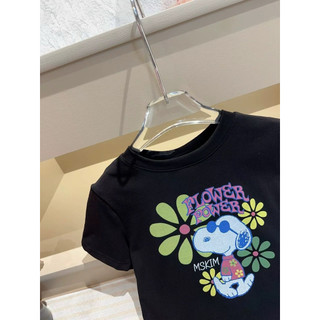 Áo phông cotton cổ tròn cộc tay hình Flower power form babytee #21167