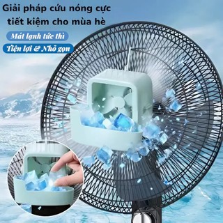 Quạt Điều Hòa Mini Kẹp Lồng Kèm 4 Cốc Đá – Quạt Hơi Nước Làm Mát Nhanh, Gió Lạnh, Tiết Kiệm Điện