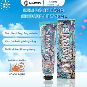 Kem Đánh Răng MARVIS SINUOS LILY 75ml (Hoa ly trắng) - Hơi thở thơm mát, trắng răng, ngừa mảng bám
