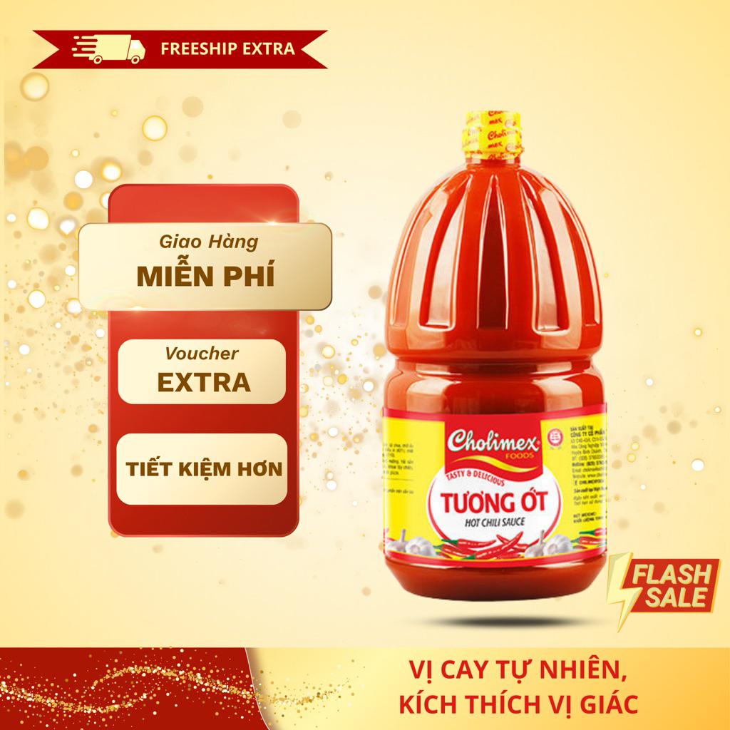 Tương ớt Cholimex chai Pet 2.1kg chính hãng - Dung tích lớn, siêu tiết kiệm