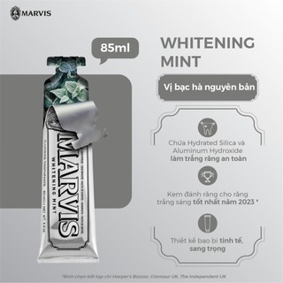 Kem Đánh Răng MARVIS WHITENING MINT 85ml (Hương bạc hà) – Hơi thở thơm mát sạch miệng, ngừa mảng bám
