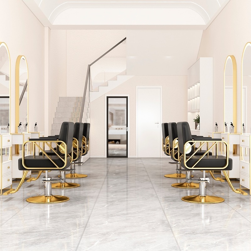 Ghế cắt tóc nam nữ dành cho salon tóc cao cấp - ghế cắt tóc inox nâng chân chắc chắn, đẹp và tiện lợi
