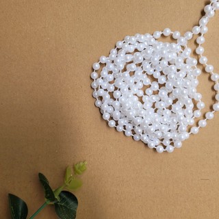 Hạt Ngọc Trai, Dây Ngọc Trai Nhựa Nhân Tạo Tròn Loại Tốt Dài 2-5m Màu Trắng Dùng Trang Trí Decor Handmade