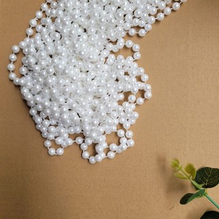 Hạt Ngọc Trai, Dây Ngọc Trai Nhựa Nhân Tạo Tròn Loại Tốt Dài 2-5m Màu Trắng Dùng Trang Trí Decor Handmade