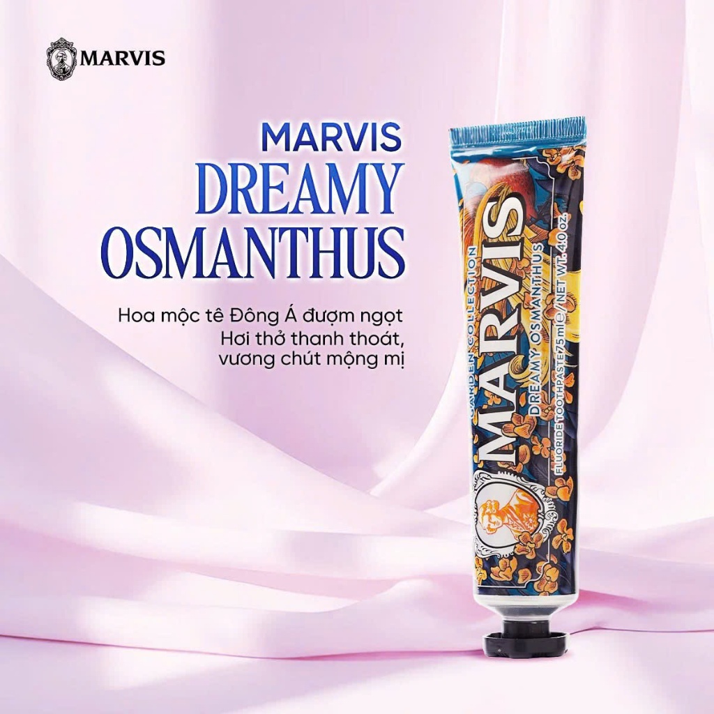(Marvis chính hãng) Bộ Sưu Tập Kem Đánh Răng Marvis Garden Collection 75ml (Dreamy Osmanthus, Sinuos Lily, Kissing Rose)