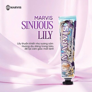 Kem Đánh Răng MARVIS SINUOS LILY 75ml (Hoa ly trắng) - Hơi thở thơm mát, trắng răng, ngừa mảng bám
