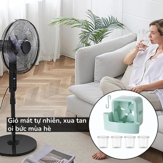 Quạt Điều Hòa Mini Kẹp Lồng Kèm 4 Cốc Đá – Quạt Hơi Nước Làm Mát Nhanh, Gió Lạnh, Tiết Kiệm Điện