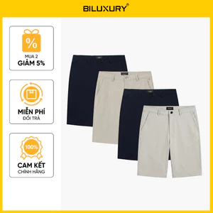 Quần Short Kaki Nam 1QNKB001 Biluxury Co Giãn Đàn Hồi Quần Kaki Ngố Giữ Form