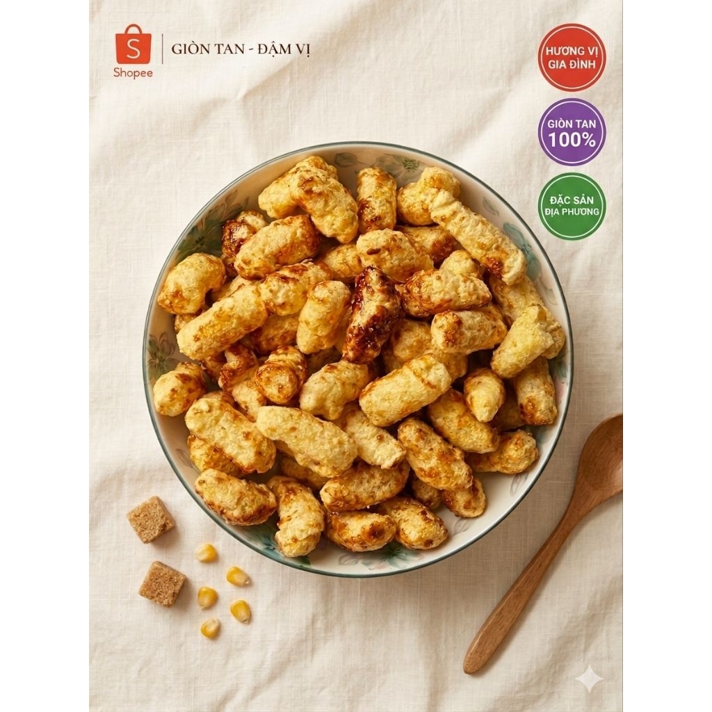 Bỏng Ngô Đường Đen 100g - Snack Bắp Nổ Ngô Quê Giòn Tan, Đậm Vị, Hương Vị Nhà Làm Truyền Thống