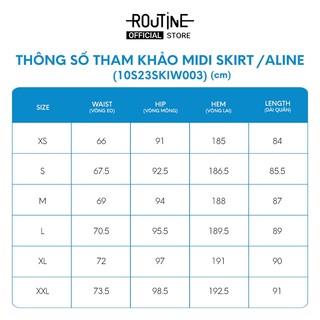 Chân Váy Nữ Lưng Phối Da Form Aline - Routine 10S26SKIW005