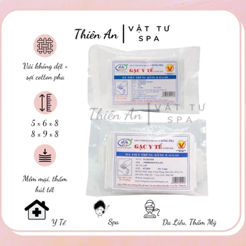 Gạc Y Tế Đông Pha Tiệt Trùng 5x6cm | 8x9cm (8 Lớp) – Gạc Bông Y Tế Vô Trùng Cao Cấp, Dùng Trong Y Tế & Sơ Cứu