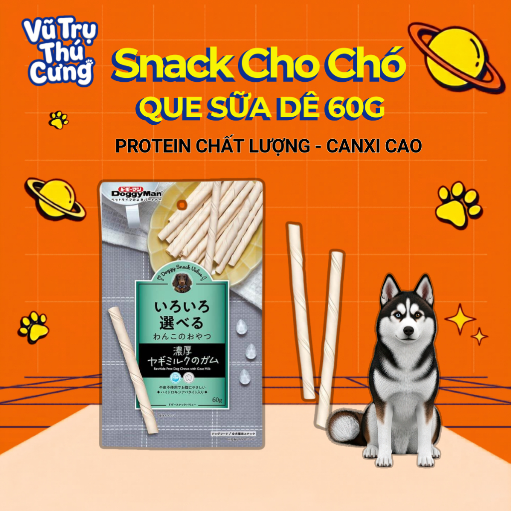 Thanh que gặm hương Sữa Dê cho chó DoggyMan 60g