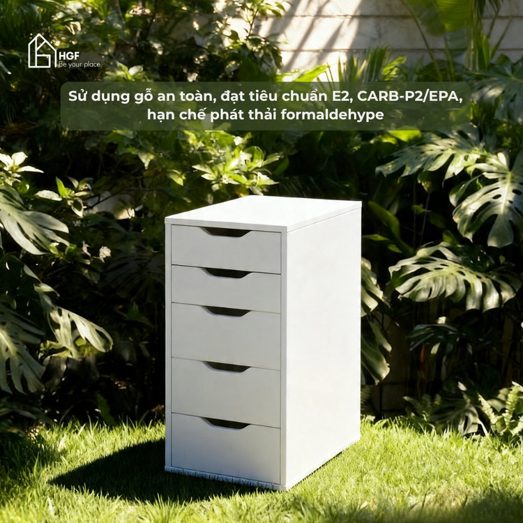 Hộc tủ nhiều ngăn, Hộc tủ dưới bàn ARDEN HGF 5 ngăn kéo, gỗ MDF, 40x60x71cm, TLT060