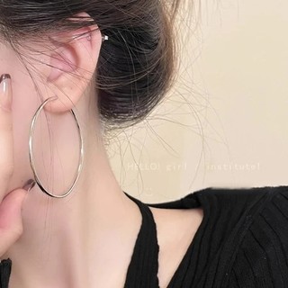 Khuyên tai bạc tai tròn trơn 3 / 4 / 5 / 6 / 7mm Bạc Vòng Tròn Bông Tai Khóa Tai Phụ Kiện Thời Trang