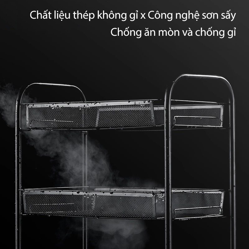 Kệ nhà bếp Kệ lưu trữ sàn nhà gia dụng Giỏ nhiều tầng Xe đẩy rau quả đa năng3-4-5 tầng