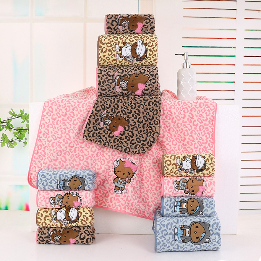 Khăn Tắm Cotton Kháng Khuẩn Cao Cấp Thêu Hello Kitty, Khăn Tắm Siêu Thấm Hút, Mềm Mịn