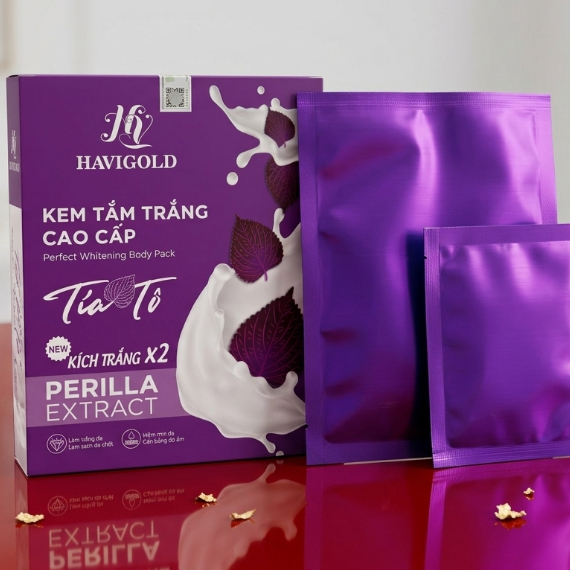 Kem Ủ Dưỡng Trắng Haivigold Tía Tô [Màu Tím-Trắng] - Nuôi Dưỡng Da Mềm Mượt, Căng Mịn 200g