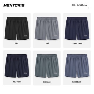 Quần Short Nam Chạy Bộ MENTORIS Vải Coolmax Dệt Zigzag,Co Giãn Thoáng Khí,Vận Động Thoải Mái MSR2616
