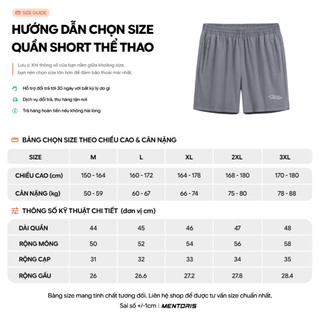 Quần Short Nam Chạy Bộ MENTORIS Vải Coolmax Dệt Zigzag,Co Giãn Thoáng Khí,Vận Động Thoải Mái MSR2616