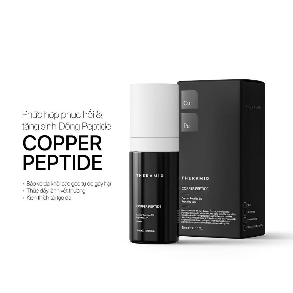 Serum Đồng Peptide Theramid Copper Peptide 3% tinh khiết Kích thích Collagen, Siêu Phục Hồi, Chống lão hóa 30ml