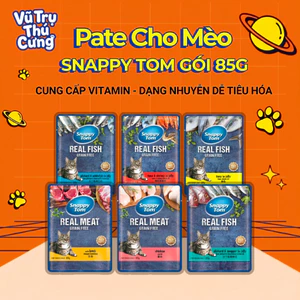 Pate Cho Mèo Snappy Tom Real Fish, Real Meat Gói 85g
