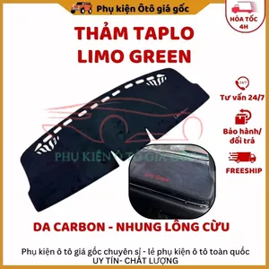 THẢM TAPLO XE VINFAST LIMO GREEN Da Carbon, Nhung Lông Cừu chống trượt, chống nóng, vừa khít form xe