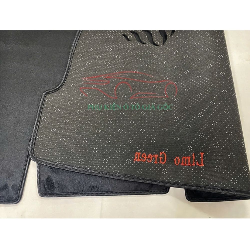 THẢM TAPLO XE VINFAST LIMO GREEN Da Carbon, Nhung Lông Cừu chống trượt, chống nóng, vừa khít form xe