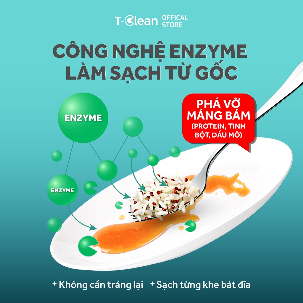 Bột Rửa Bát TClean ECO, Bột Rửa Chén Cho Máy Rửa Bát -1kg Đa Năng, Sạch An Toàn Mùi Chanh Nhẹ